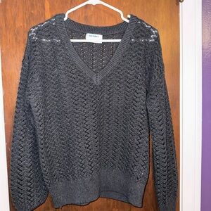 Old Navy Women's Charcoal V-Neck Sweater